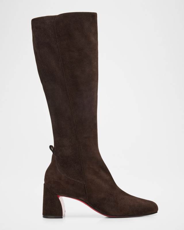 55mm Jane Botta Suede Red Sole Knee-High Boots